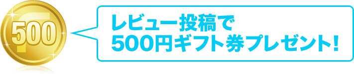 レビュー投稿で500円ギフト券プレゼント！
